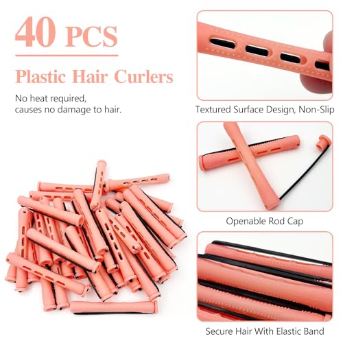 Cold Wave Perm Rods Set of 40 - Heatless Plastic Curling Rollers