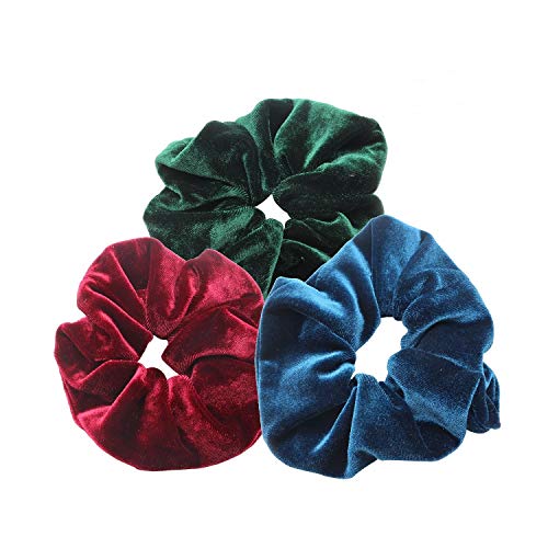 Dofash Velvet Hair Scrunchies - Soft No-Damage Hair Ties, 3 Pack