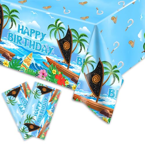 Ocean-Themed Tablecloth Set for Kids Birthday Parties - 2 Pcs