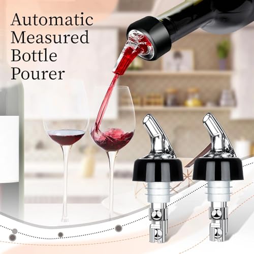 Automatic Measured Bottle Pourer - 1oz Spirit Dispenser (4 Pack)