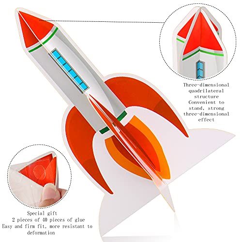 Yewong 6-Piece Outer Space Rocket Centerpieces for Parties