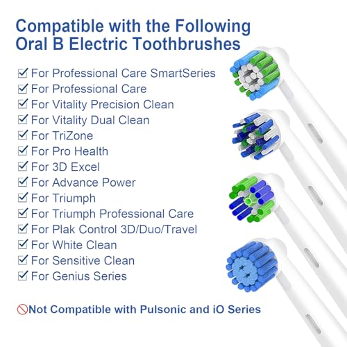 Betterchoi 16pcs Electric Toothbrush Replacement Heads - Compatibility with Oral B