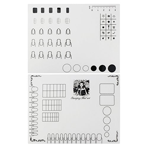 Segbeauty Rectangular Silicone Nail Art Mats - 2pcs DIY Stamping & Practice Pad