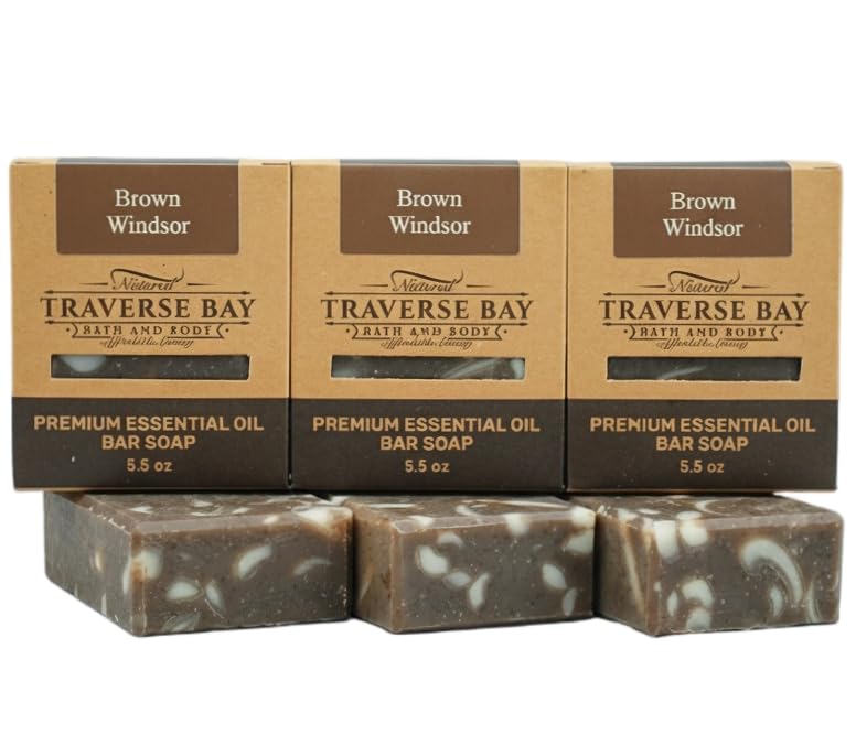 Brown Windsor Handmade Cold Process Soap - Natural Essential Oil Bar (3 Pack)