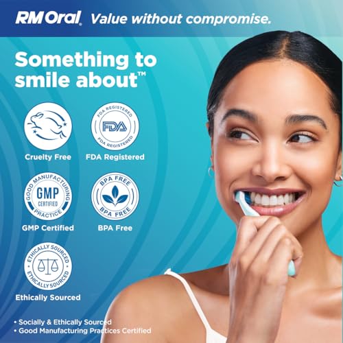 RM Oral Whitening Toothbrush - Medium Bristles, Superior Plaque Defense