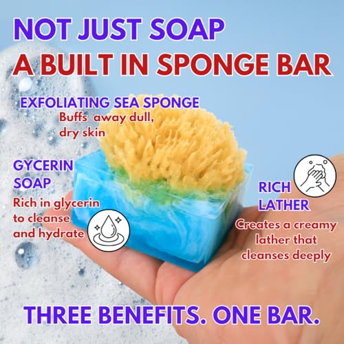 Primal Elements Sea Sponge Bar Soap Pack of 2 - Hydrating & Natural