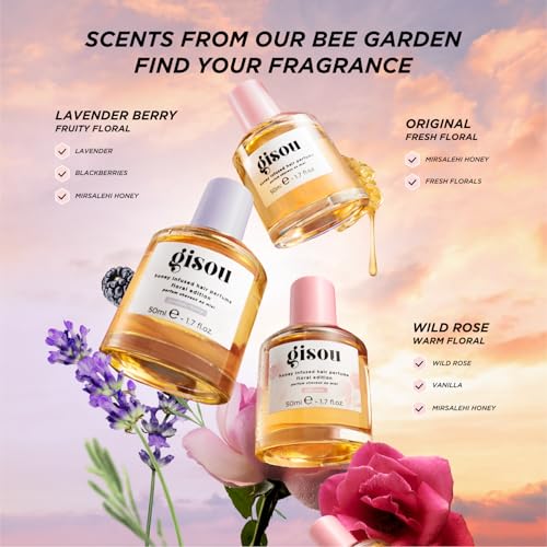 Gisou Honey Infused Hair Perfume Mini ? Long-Lasting Hair Fragrance with Mirsalehi Honey & Argan Oil, Lavender Berry, 15ml