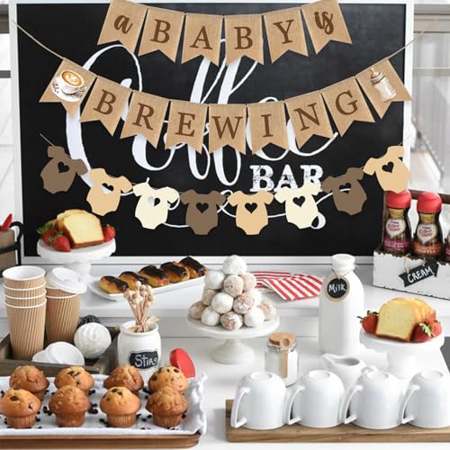 A Baby Is Brewing Banner - Coffee Bean Baby Shower Decoration