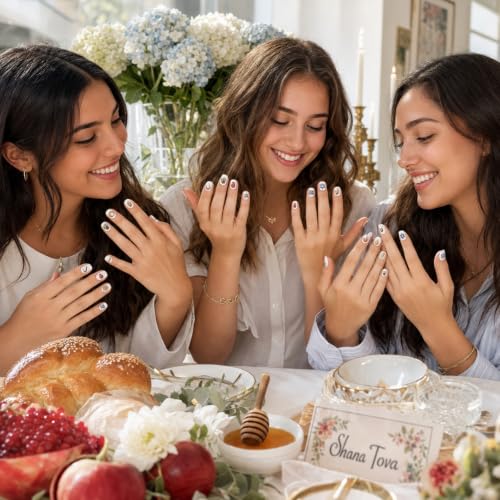 Rite Lite Rosh Hashanah Nail Decals - Jewish New Year Holiday Manicure Stickers, Set of 44