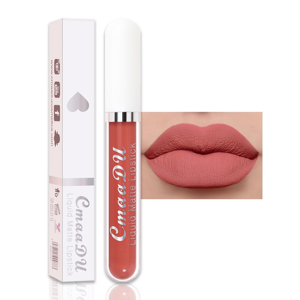 Dark Purple Red Metallic Glitter Lip Liner & Lipstick Combo - Long Lasting Waterproof Liquid Lipstick Set for Women | Iridescent Shine, Non-Stick Cup