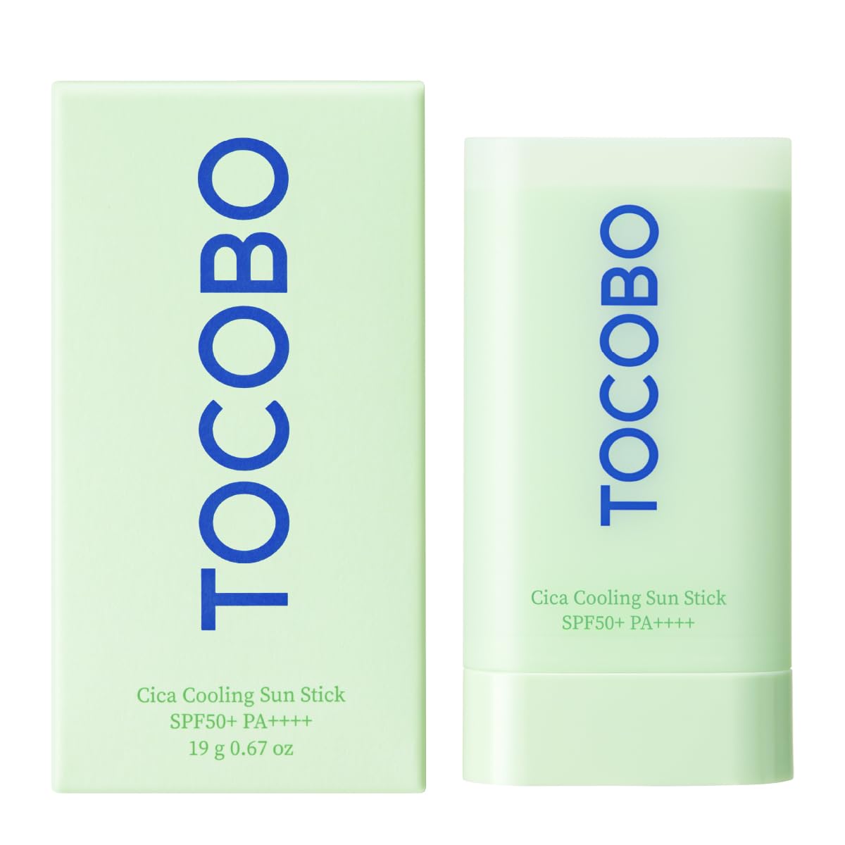 TOCOBO Cica Cooling Sun Stick SPF50+ PA++++ 1.69 fl. oz - Fermented Cica Complex, Cooling Sun Stick, Reduces Skin Temperature, Quick Soothing, Lightweight and Moisturizing Sun Stick