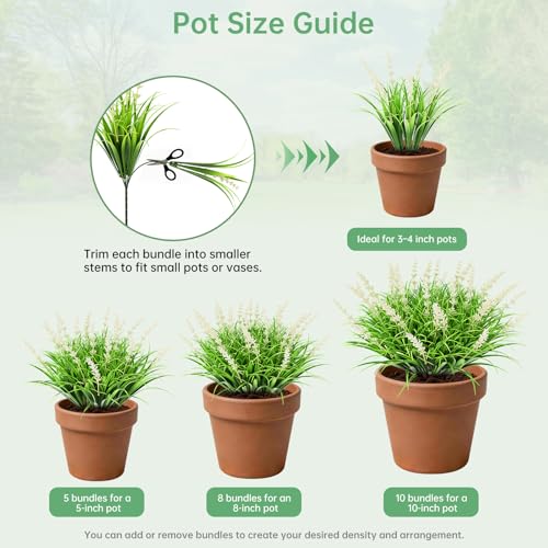 Gipsot 15 Bundles UV Resistant Artificial Lavender Plants - Indoor & Outdoor Decor