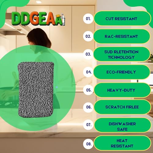 Heavy Duty Non-Scratch Kitchen Sponges - 2 Pack, Durable & Multi-Purpose
