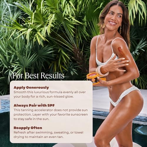 Carroten Intensive Tanning Gel | Browning Tan Accelerator | Non-Greasy, Water-Resistant with Carrot and Coconut Oil | Vitamin A & E For Moisture & Hydration | Made in Greece | 5 oz + Spatula