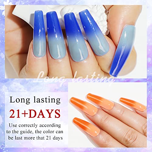 MIZHSE A-Glow in The Dark Temperature Color Changing Nail Polish Set 8x7ml