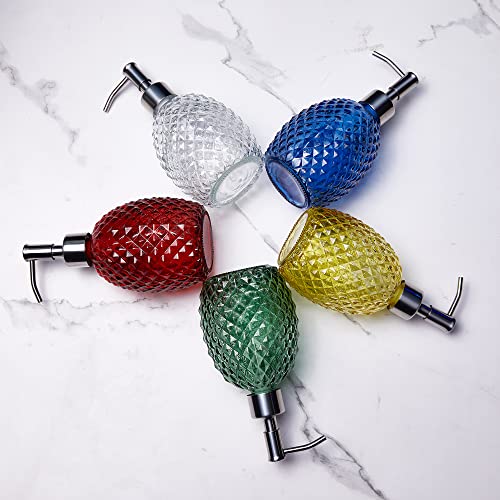 Expibuly 12oz Glass Soap Dispenser with Stainless Steel Pump