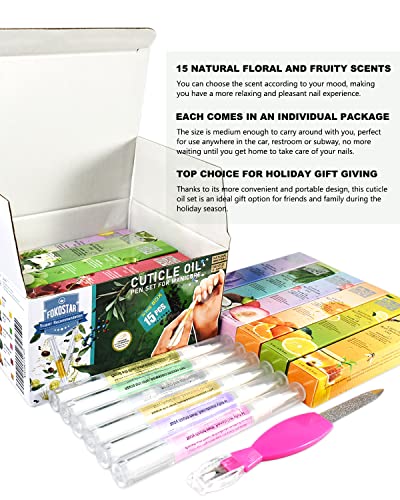 Fokostar Nail & Cuticle Oil Pens Kit - 15 Natural Scents