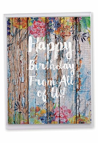 Large Floral Birthday Card for Women - Happy Birthday from All of Us