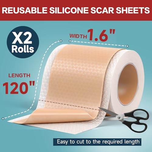 Silicone Scar Tape Roll 1.6x240 Inches for Scar Removal & Keloid Treatment