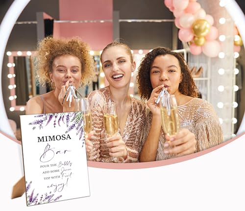 Lavender Purple Mimosa Bar Sign - Wooden Bridal Shower Table Decor