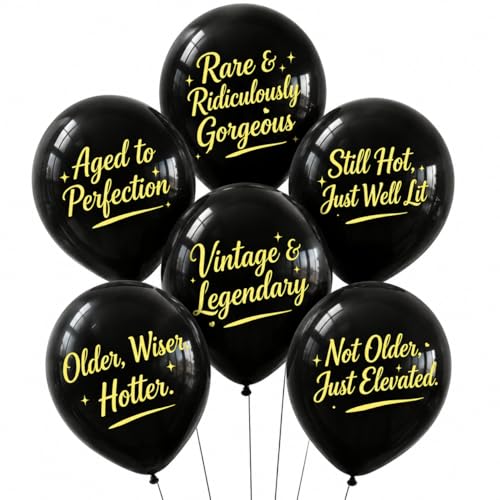 Funny Black Birthday Balloons for Adults - Humorous Party Decorations