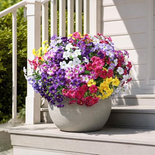 20 Bundles Faux Morning Glory Artificial Flowers for Outdoors