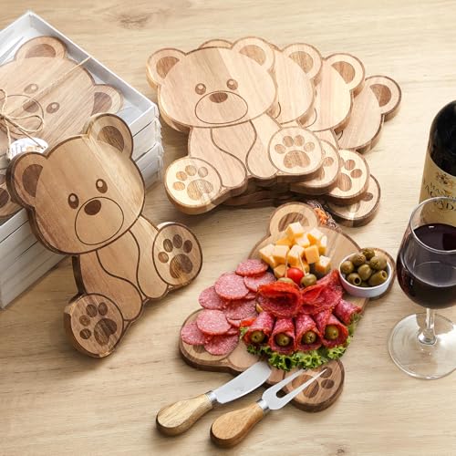 Bear-Shaped Cheese Board Gift Set with Knives for Baby Showers