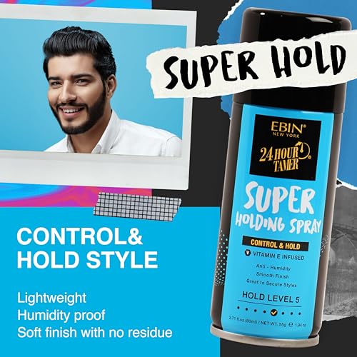 EBIN NEW YORK 24H Super Holding Hair Spray - Control & Volume, 11.97 Oz