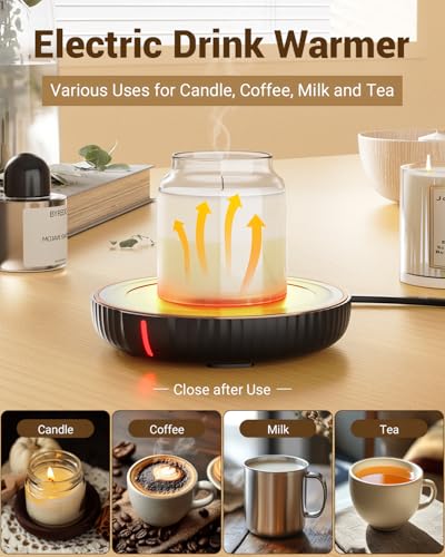 HouseGem Electric Candle Warmer & Coffee Mug Heater - Black