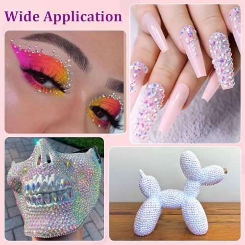 White AB Resin Rhinestones 25,000pcs Crafting Pack with Glue - Large Size Mix