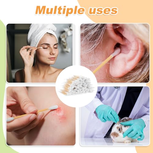 Demissle 300 Pcs Travel Cotton Swabs Individually Wrapped for Personal Care
