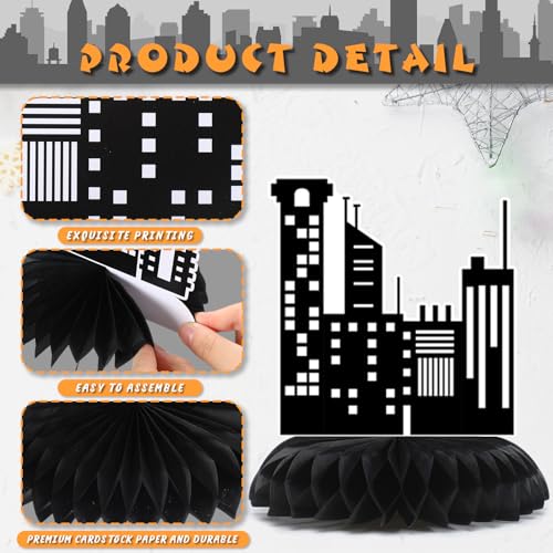 12-Piece Hero City Skyscraper Honeycomb Centerpieces