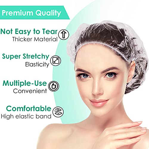 Keeygo Disposable Shower Caps - 50 PCS Waterproof Hair Caps 20.5"