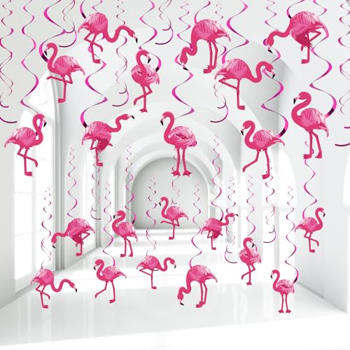 Faccito 52 Pcs Flamingo Party Hanging Swirl Decorations