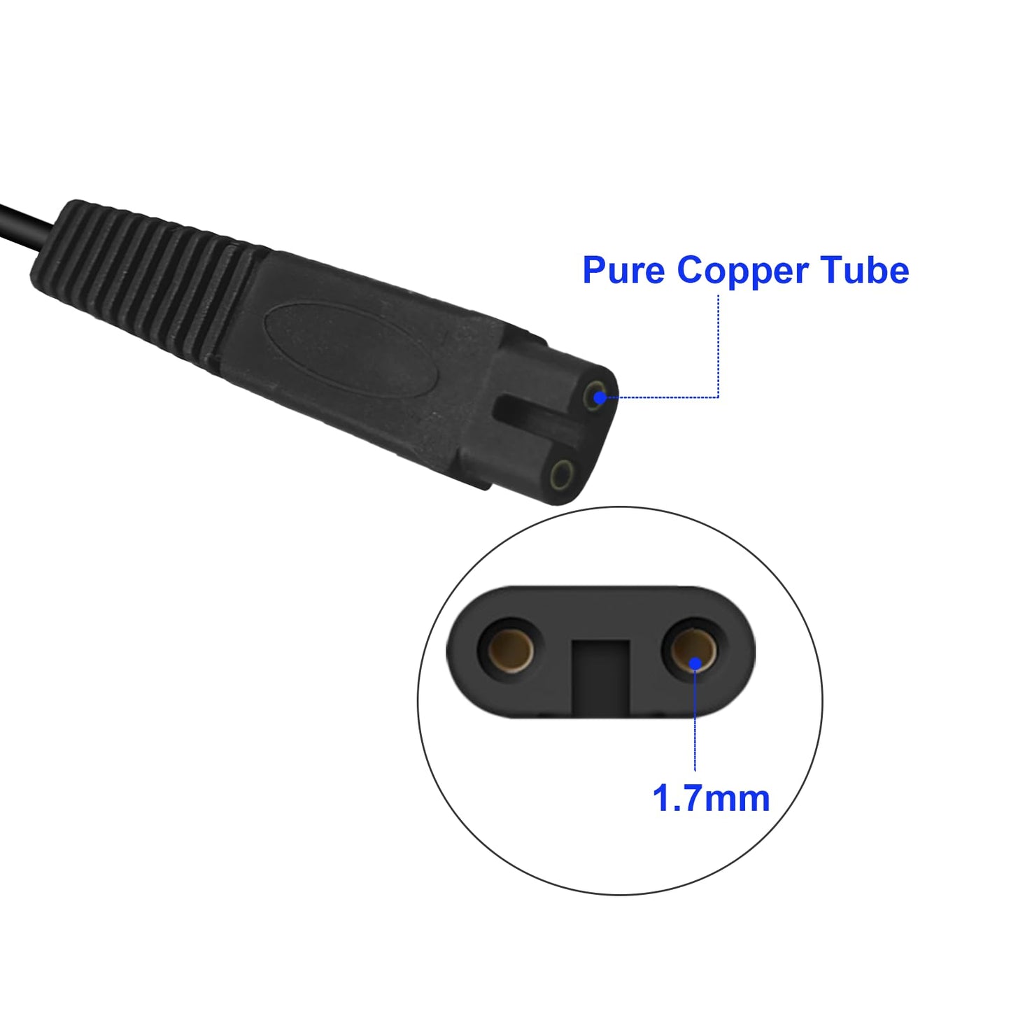 YBSCJHGR USB Charger Cable Compatible with Freebird Head Shaver, 5V 1A Electric Razor Charging Cord, 2 PCS