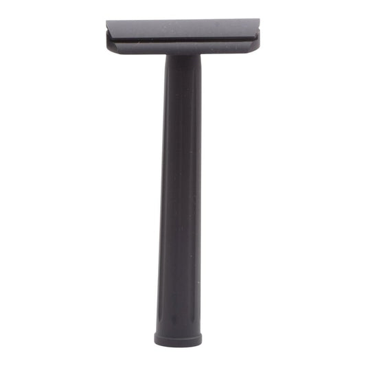 Rex Supply Co. Page Three Piece Double Edge Safety Razor – Jet Black Aluminum Finish, Lightweight CNC-Milled Razor for Men, Travel-Friendly Shaving Tool Compatible with All DE Blades