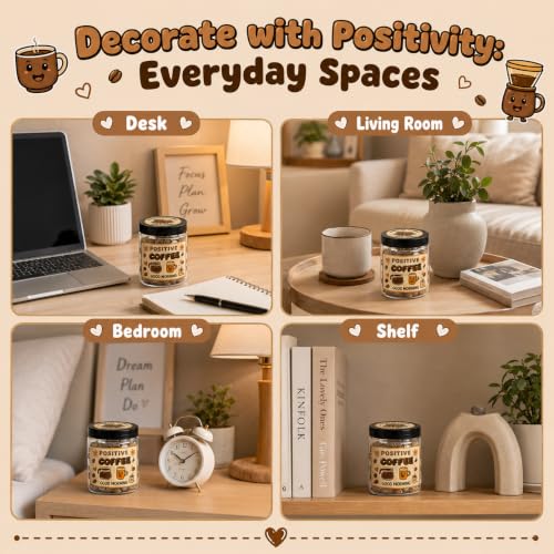 Positive Coffee Jar with 60 Affirmation Cards - Inspirational Gift