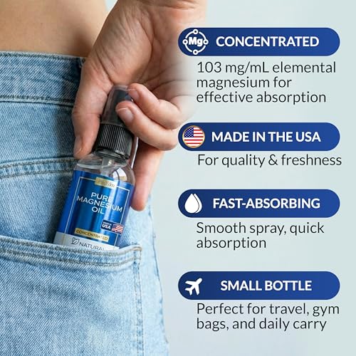 Magnesium Oil Spray for Sleep & Muscle Relaxation - 2 Oz