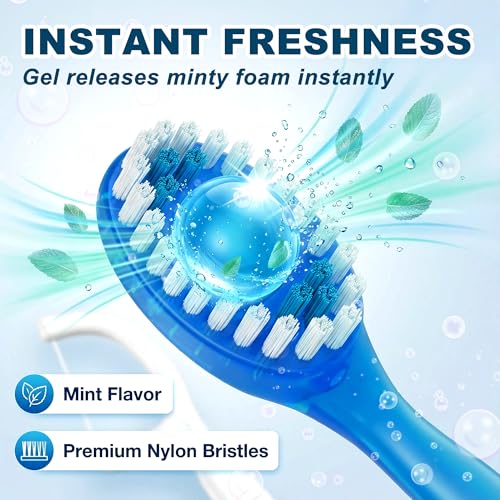 Futetui 40 Pack 5-in-1 Mixed Flavor Disposable Toothbrushes