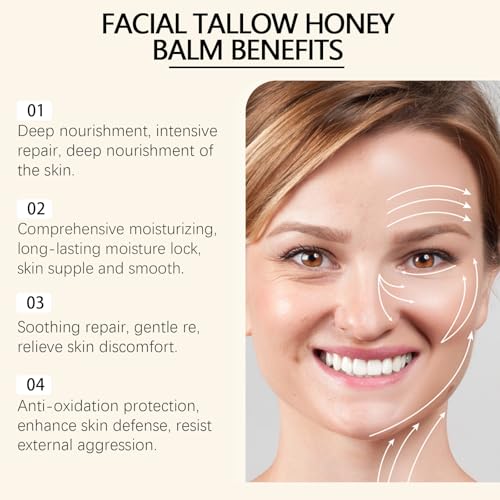 Whipped Beef Tallow and Honey Balm - Grass-Fed Face Moisturizer (2 Pack)