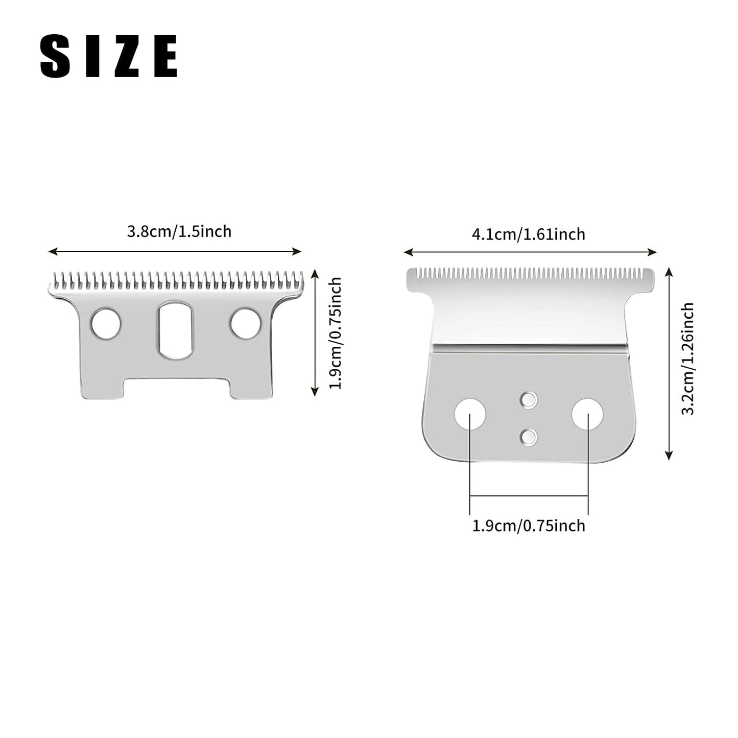 2 Pack T Blades fits for G, GO, GTO, GTX, Headliner LS2, LS3 Replacement,clipper blades,Already assembled（Silver）