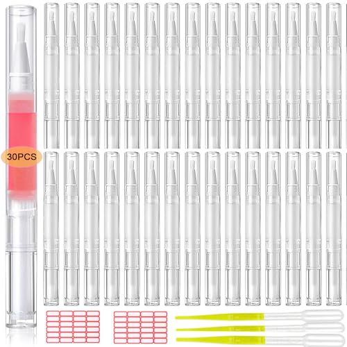 Beaufun 42-Piece Empty Cuticle Oil Pen Set - 3ml Refillable Twist Pens