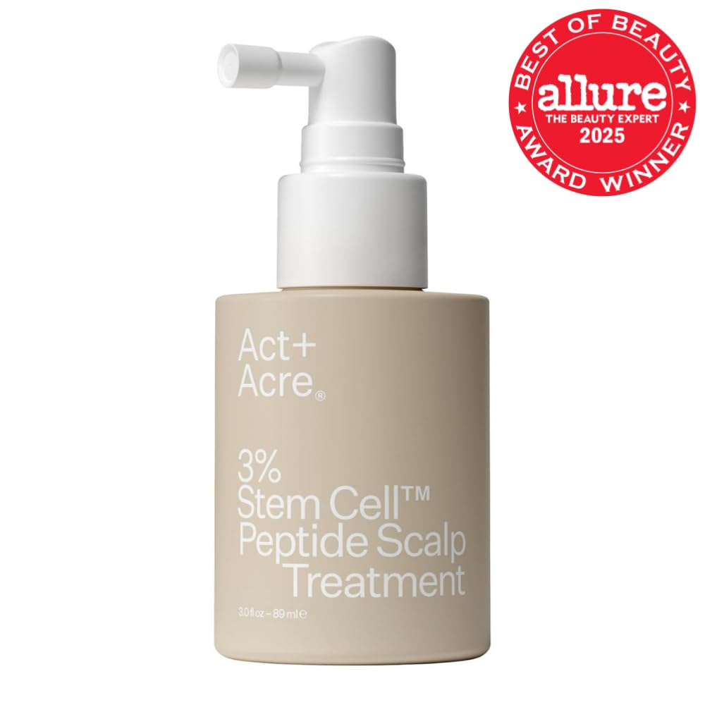 Cold Processed Stem Cell Peptide Hair Treatment - Boosts Density with Grape Stem Cells & Caffeine | Vegan, Fragrance-Free | 3 Fl Oz