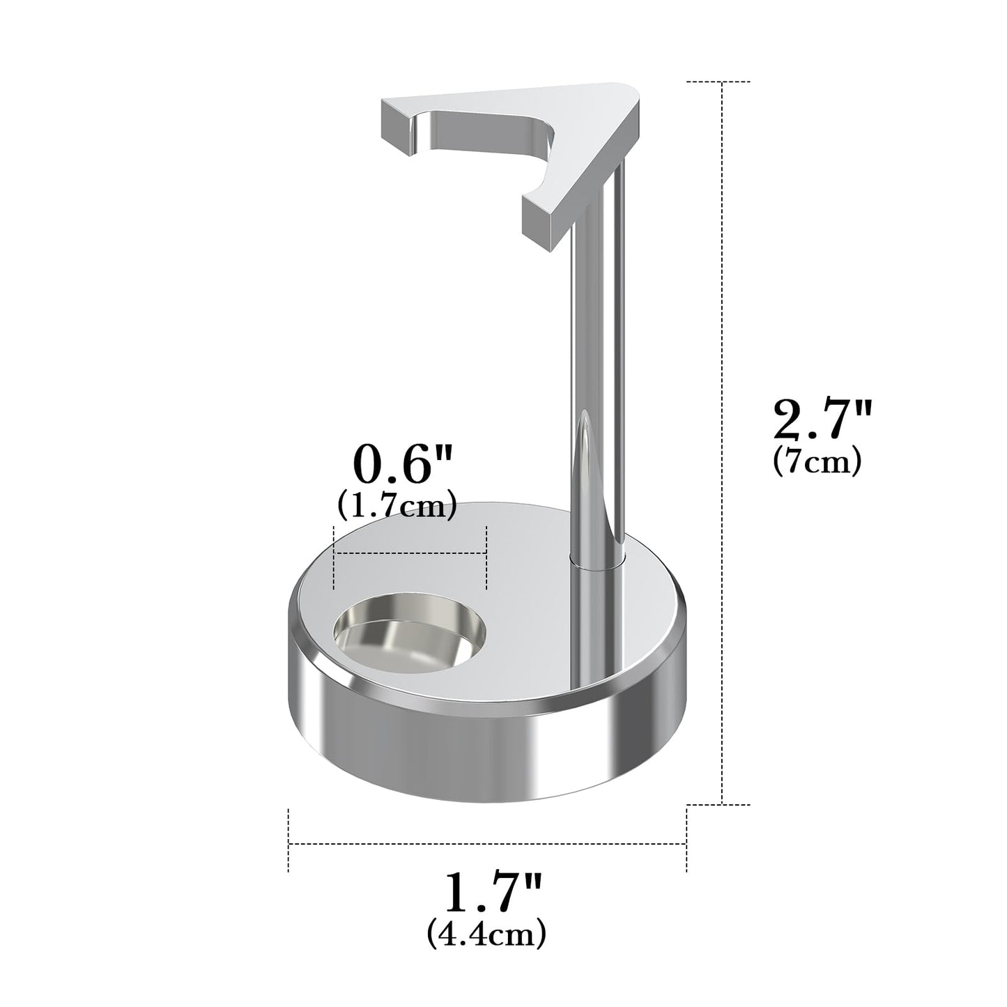 Linkidea Premium Men's Razor Stand, Safety Razor Holder Compatible with Vikings Blade the Chieftain, Merkur 34C, 700002, 23C, 38C, Shaving Tool Organizer for Bathroom Counter (Silver)