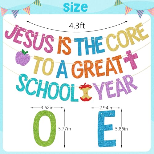 Jesus Is the Core to a Great School Year Banner | Christian Classroom Decor