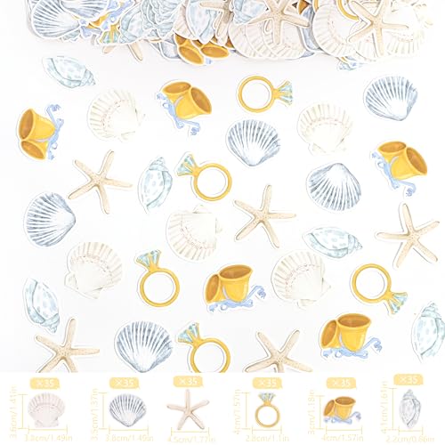 210 PCS Wedding Bells & Seashells Confetti for Beach Parties