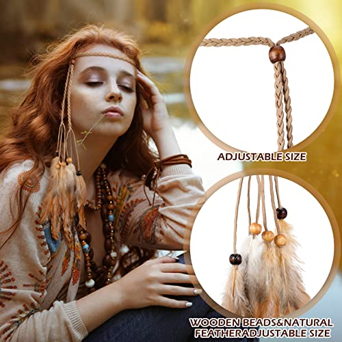 Bencailor 10-Piece Feather Hair Clip Extensions - Boho Hippie Headwear