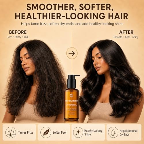 WM Western Miracle Hair Oil for Dry & Frizzy Hair 3.04 Fl Oz – Anti-Frizz Serum