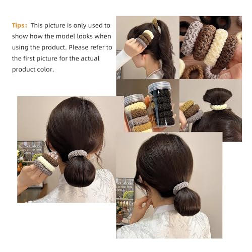 BLBM High Elastic Seamless Hair Ties - 6 Pack Brown