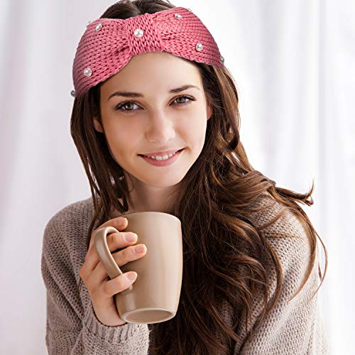 Whaline 5-Piece Winter Knit Headband Set - Elastic Crochet Ear Warmers